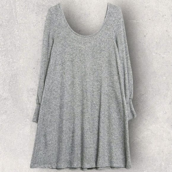 ASOS Scoop Neck Puffed Sleeve Shift Dress, Size 4 Grey - Picture 10 of 11